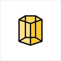 A cube logo with a yellow background vector