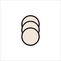 A stack of three slices of bread vector
