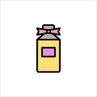 A bottle of perfume with a pink ribbon on it vector