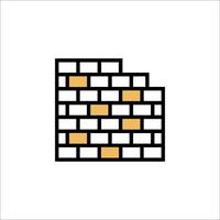 A brick wall with a yellow square in the middle vector