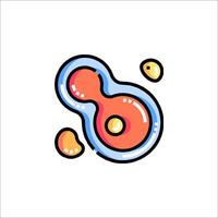 A red and blue object with a circle on it vector