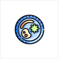 A blue plate with a green and blue object on it vector