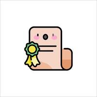 A cartoon character holding a certificate vector