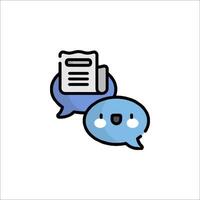 A cartoon speech bubble with a paper document vector