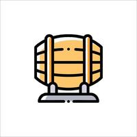 A wooden barrel icon on a white background vector