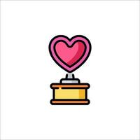 A heart shaped award on a pedestal vector