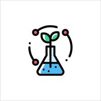A science lab with a plant in a flask vector