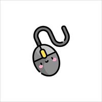 A cute mouse with a hook on it vector
