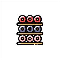 A rack of bowling balls on a white background vector