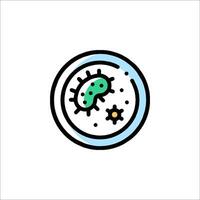 A bacteria in a lab dish icon vector