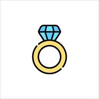 An illustration of a diamond ring vector