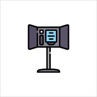 A black and white illustration of a computer monitor vector