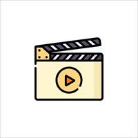 A movie clapper icon on a white background vector