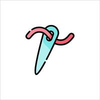 A blue and pink scissors with a red ribbon vector