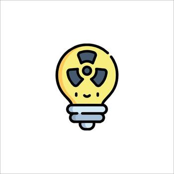 A light bulb with a radioactive symbol on it vector
