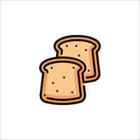 Two slices of bread icon on white background vector