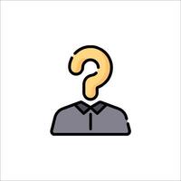 A man with a question mark on his head vector