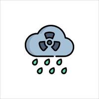 A cloud with rain and a radioactive symbol vector