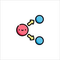 An illustration of a red and blue ball with a smiley face vector