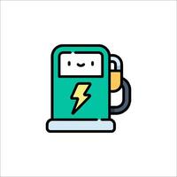 A cartoon gas pump with a lightning bolt on it vector