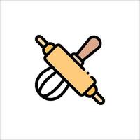 A rolling pin icon on a white background vector