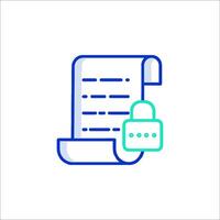 A document with a padlock on it vector