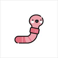 A pink worm with a face and eyes vector