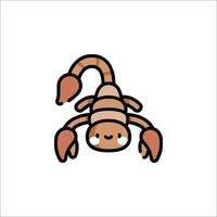 A cartoon scorpion with a long tail and a small head vector