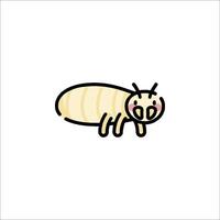 A cartoon insect with a face and a long tail vector