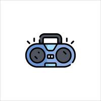 A blue and black boombox icon on a white background vector