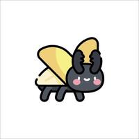 A cartoon insect with black and yellow wings vector