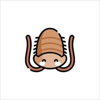 A cute little bug with a big head and long legs vector