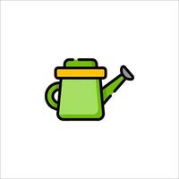A green watering can icon on a white background vector
