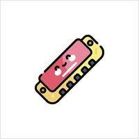Harmonica icon with a smiley face vector