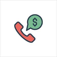 Call icon with dollar sign illustration vector