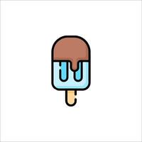 Ice cream icon with a chocolate bar on a stick vector