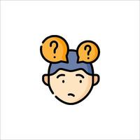 A man with two question marks on his head vector