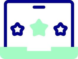 A laptop with three stars on it vector