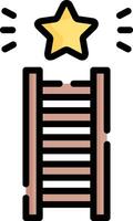 A ladder with a star on it vector