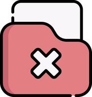 A folder with an x on it vector