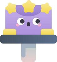 A purple cake with a star on top vector