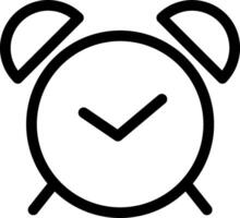 A black and white alarm clock icon vector