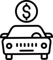 A car with a dollar sign on top of it vector