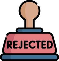 A stamp with the word rejected on it vector