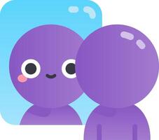 A purple person looking at themselves in the mirror vector