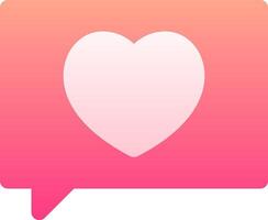 A pink speech bubble with a heart in it vector