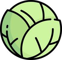 A green cabbage icon on a white background vector