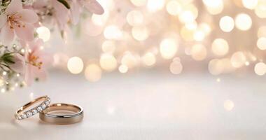 Engagement ring surrounded by flowers creating a romantic atmosphere for special occasions photo