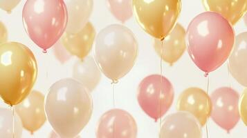 Colorful balloons create a festive atmosphere for a celebration or party setting photo