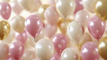 Colorful balloons create a festive atmosphere for a celebration or party setting photo
